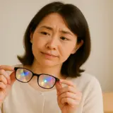 プリズム眼鏡について考えている日本人女性のイメージ