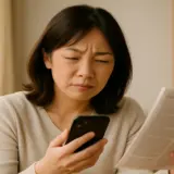 遠視でピントが合いづらいことに悩む日本人女性のイメージ画像