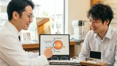 「1日10時間のパソコン作業で頭痛が…」ピント調節とより目が苦手な目をお持ちの方へ提案する手元専用メガネ