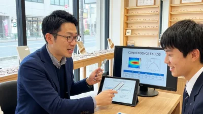 寄り目が強すぎると近くが辛い？八王子の眼鏡店が解説する「輻輳過多」と若い人の近見疲労